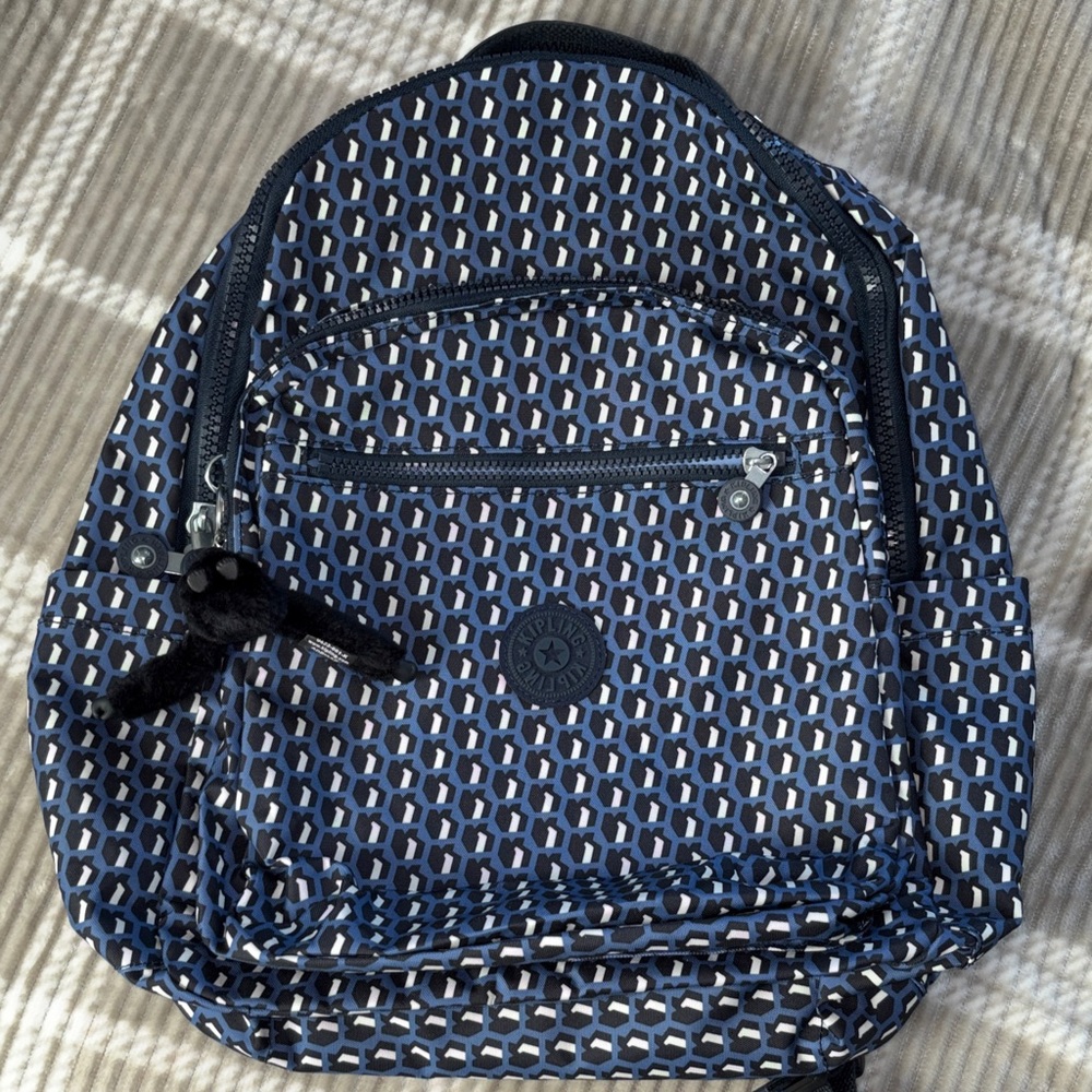 Kipling Blue Patterned Backpack large - image 1